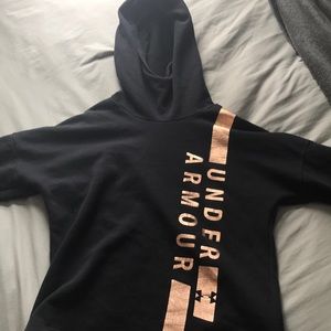 Black and rose gold under armour hoodie